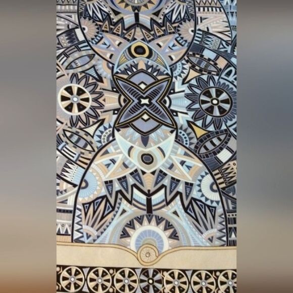 Vintage 💯 Silk Scarf Baoshidi Geometric Pattern - Picture 15 of 15